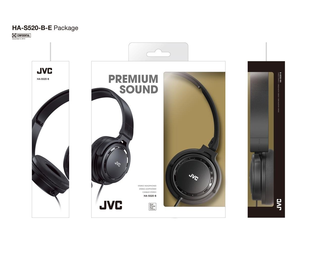 Lightweight Headphones With Premium Sound | Black | HA-S520-BE