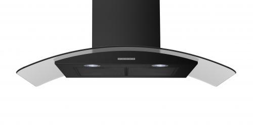 90cm Curved Chimney Hood | Black | CHIM904GBLK