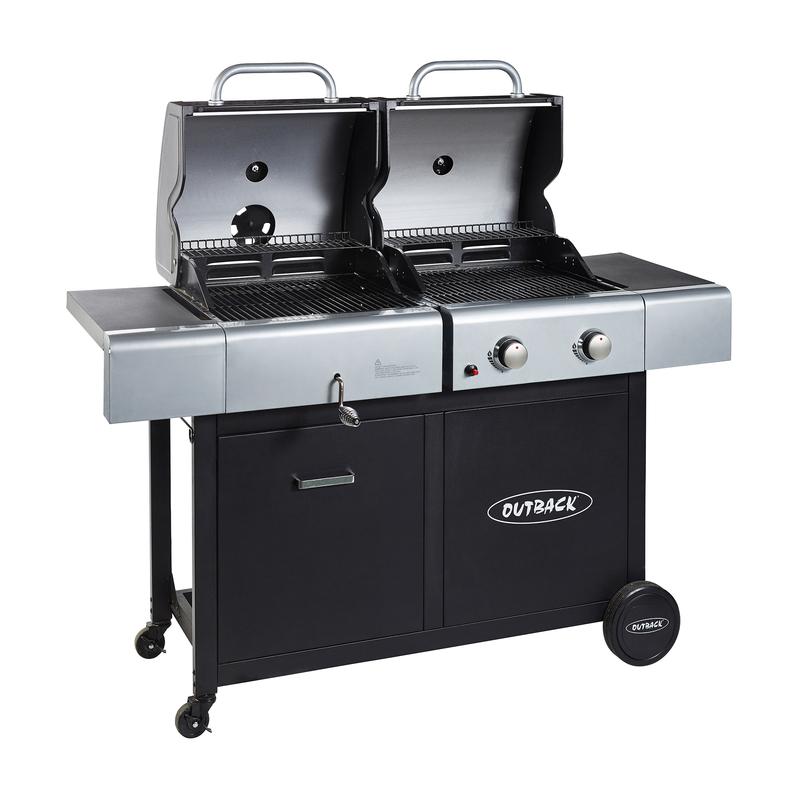 Dual Fuel 2 Burner Combi Charcoal/Gas BBQ | OUT370705