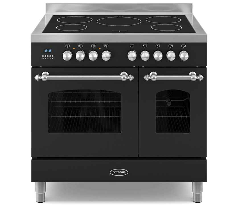 90cm Range Cooker, TWIN FLEET, 5 Induction Zones | Black | RC-9TI-FL-K