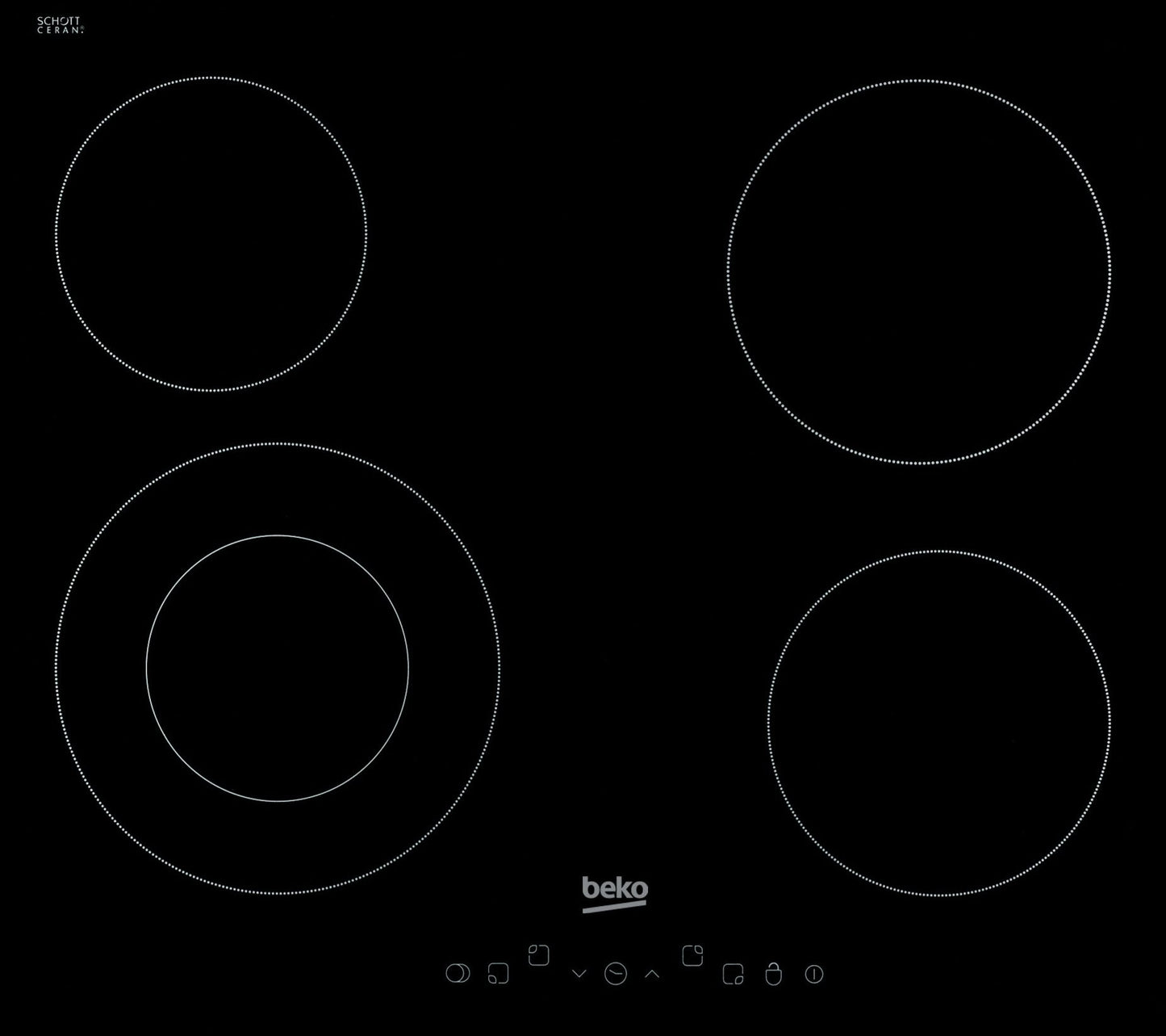 60cm Built-In Electric Ceramic Hob in Black Glass | HIC64402T