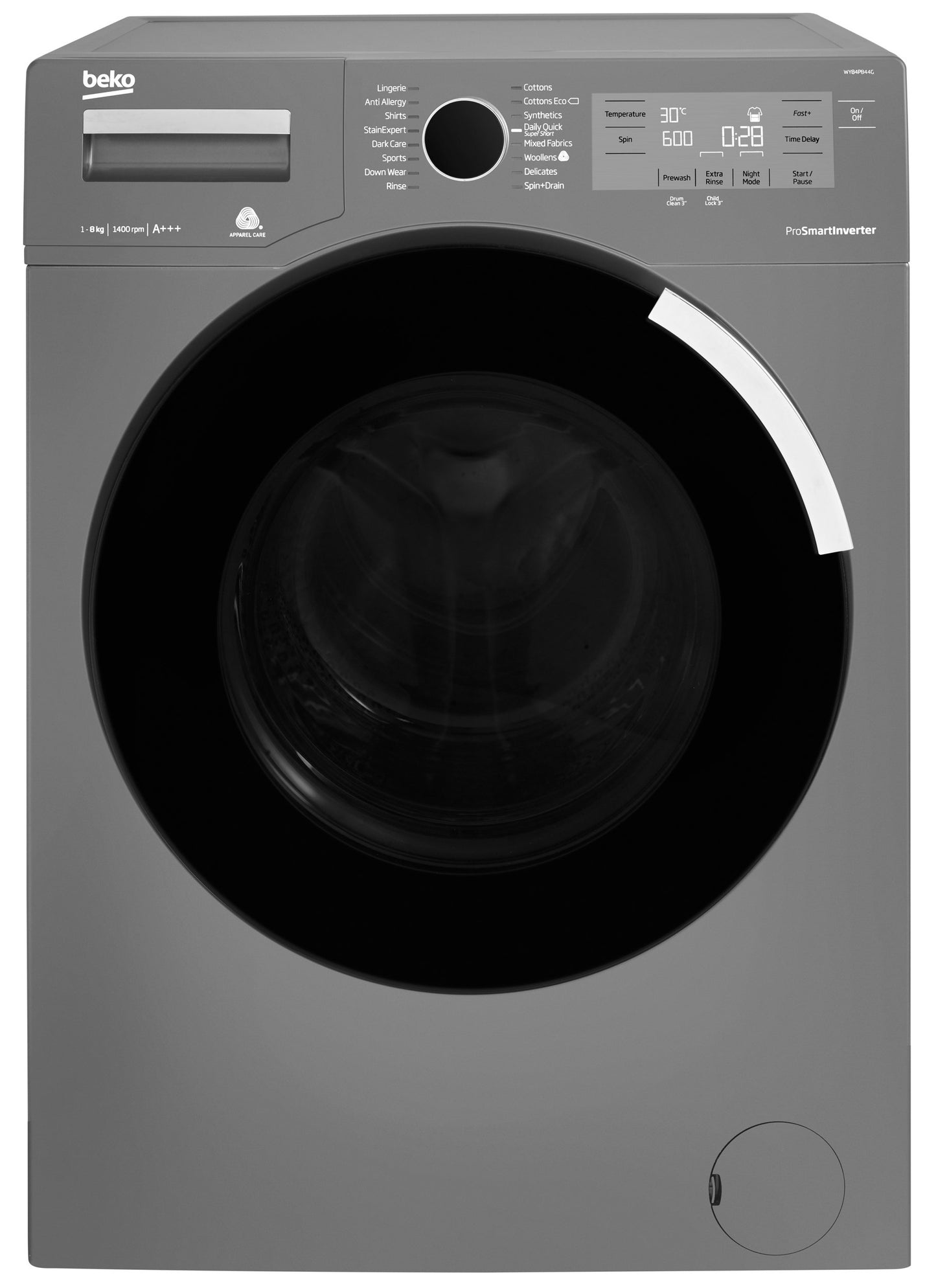 8kg, 1400rpm Washing Machine in Graphite | WY84PB44G