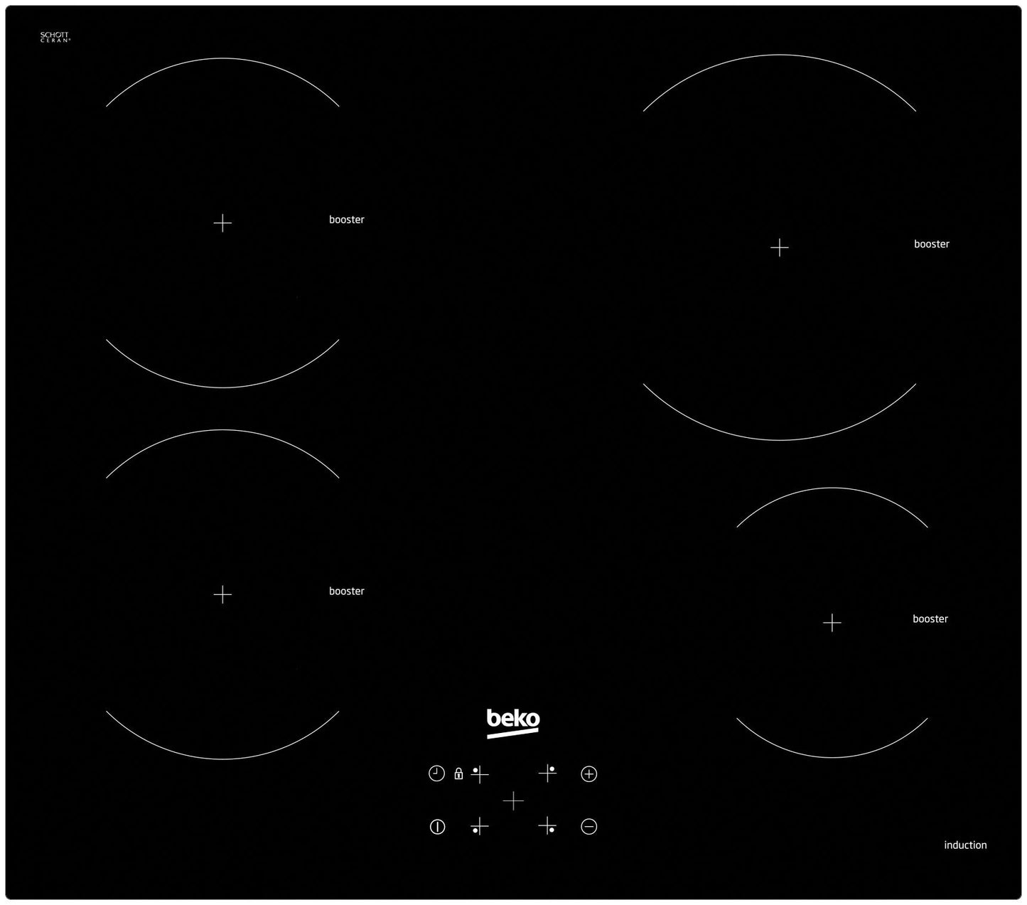 60cm Built-In Induction Hob in Black Glass | HII64400MT
