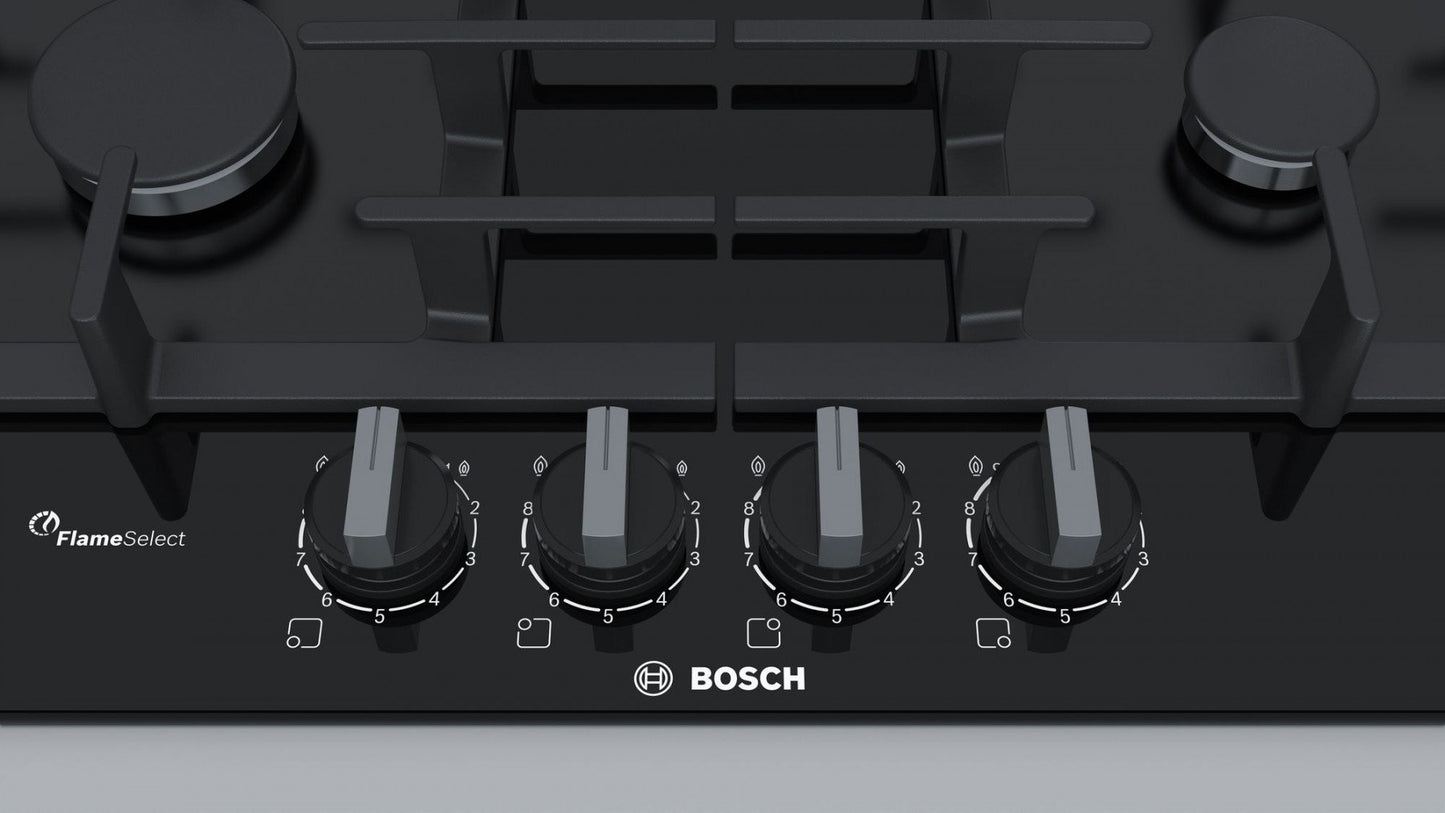60cm Gas Hob With FlameSelect | Black | PPP6A6B90