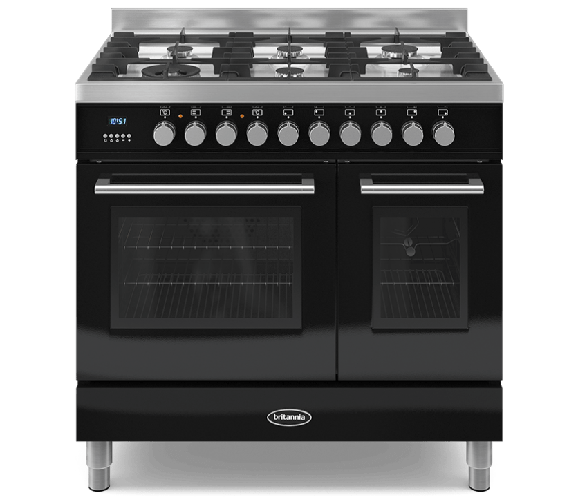 90cm Range Cooker TWIN Q LINE, 6 Burners | Black | RC-9TG-QL-K