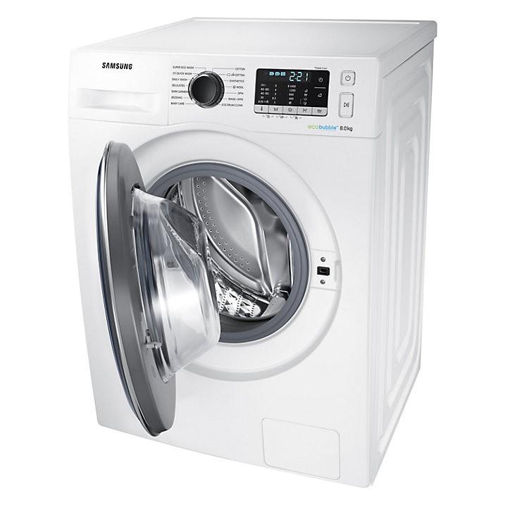 Ecobubble Smart Washing Machine, 8kg, 1400rpm | White | WW80J5555FW