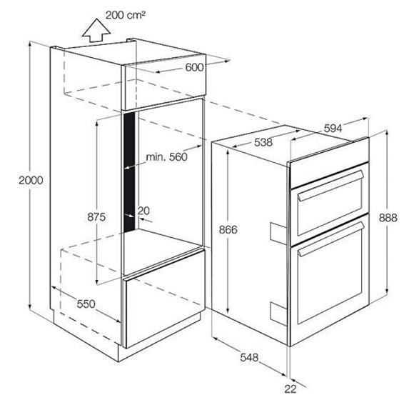Built-In Electric Double Oven | Black | EOD3460AAK