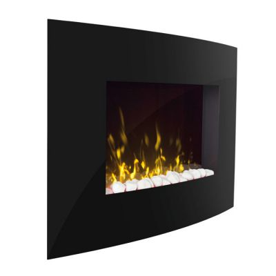 Artesia Black Glass Wall Fire | ART20