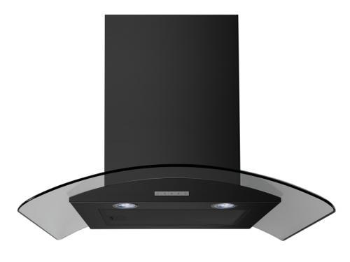 60cm Curved Glass Hood | Black | CHIM604GBLK
