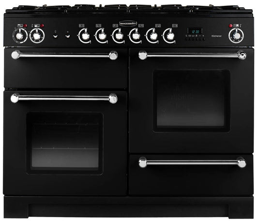 Kitchener 110cm Dual Fuel Range Cooker | Black | KCH110DFFBLC