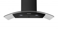 90cm Curved Chimney Hood | Black | CHIM904GBLK