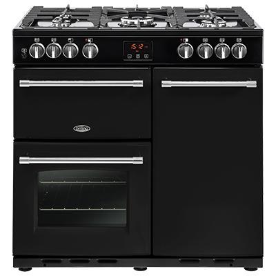 90cm Farmhouse Dual Fuel Range Cooker | Black | FH90DFTBLK