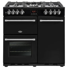 90cm Farmhouse Dual Fuel Range Cooker | Black | FH90DFTBLK