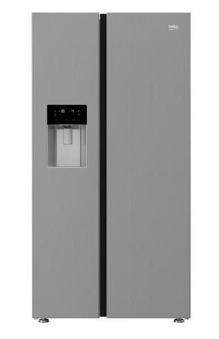 American Style Fridge Freezer with Water & Ice Dispenser, 179cm (H) in Brushed Silver | ASFP342PS