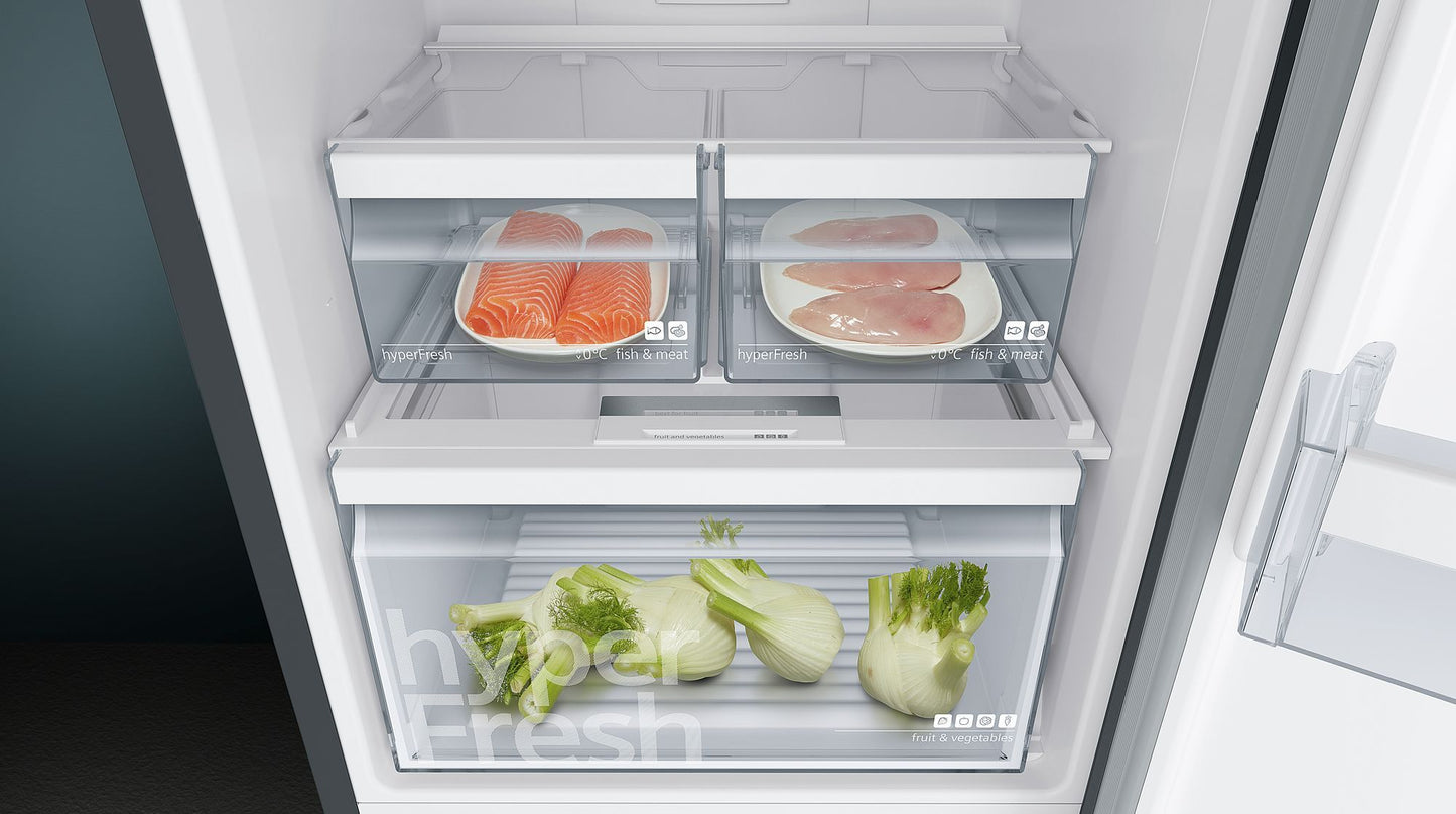 Réfrigérateur-congélateur iQ300 186 cm (H) | Acier inoxydable noir | KG36NXX3AG