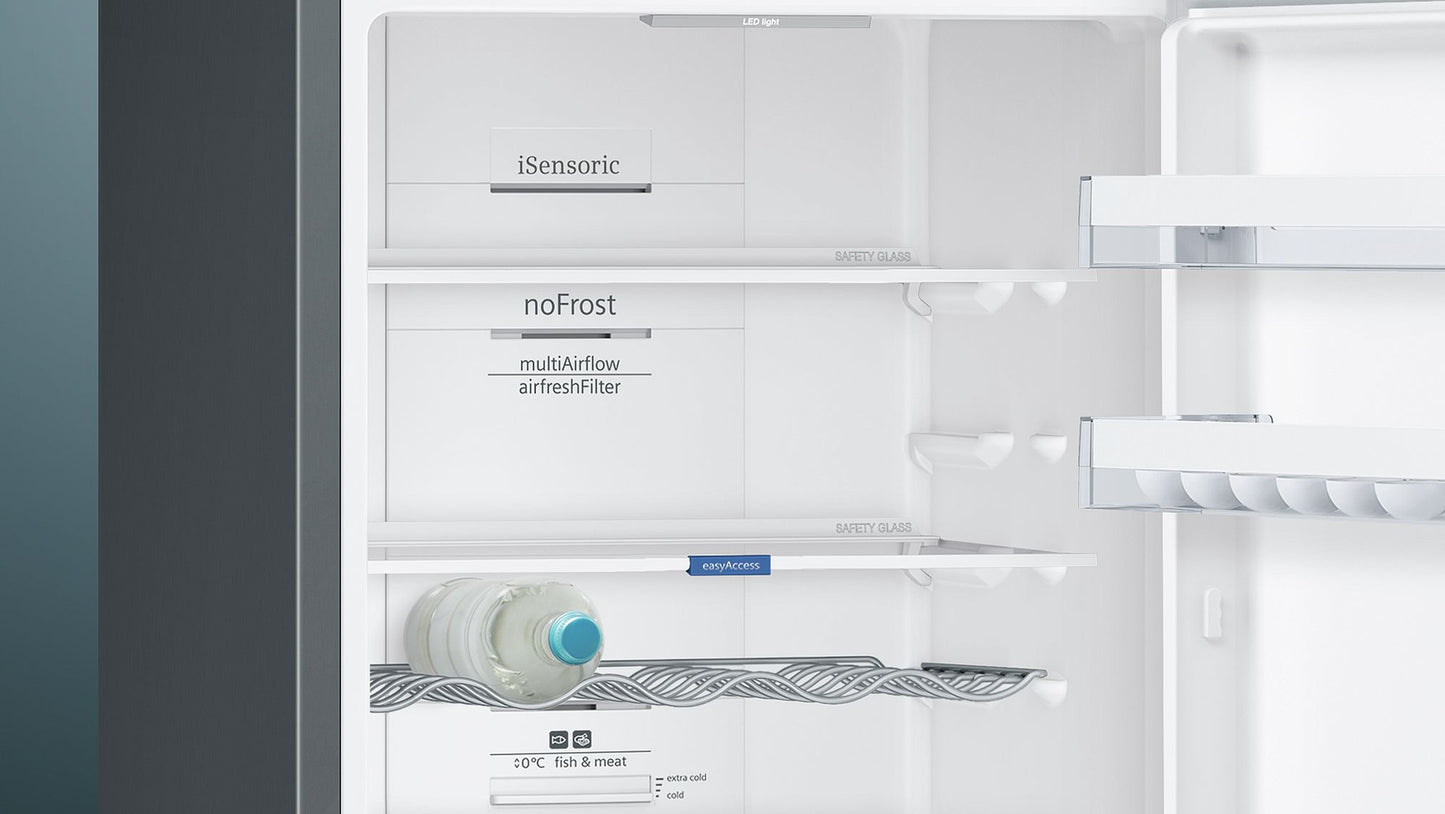 Réfrigérateur-congélateur iQ300 186 cm (H) | Acier inoxydable noir | KG36NXX3AG