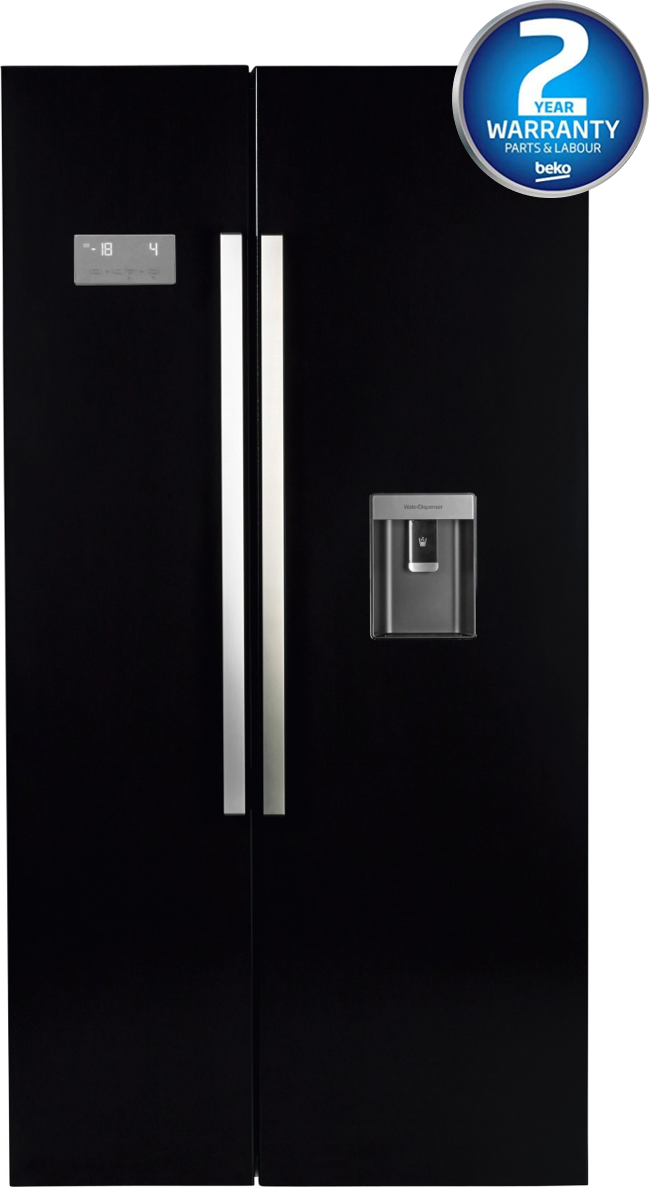 American Style Fridge Freezer with Water Dispenser, 179cm (H) in Black | ASD241B