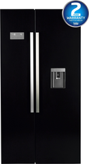 American Style Fridge Freezer with Water Dispenser, 179cm (H) in Black | ASD241B