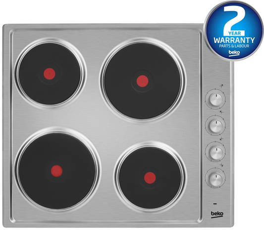 60cm Built-In Electric Hob in S/Steel | HIZE64101X | More Colours Available