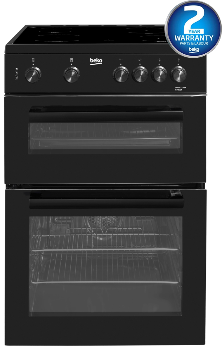 60cm Twin Cavity Electric Cooker | Black | KTC611K | More Colour Options