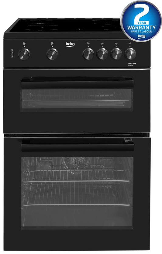 60cm Twin Cavity Electric Cooker | Black | KTC611K | More Colour Options