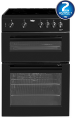 60cm Twin Cavity Electric Cooker | Black | KTC611K | More Colour Options