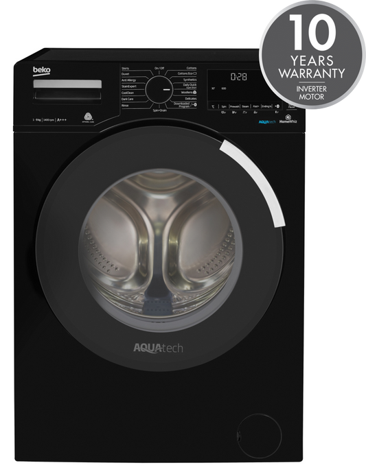 9kg, 1400rpm AquaTech Washing Machine in Black | WY940P44EB | More Colour Options