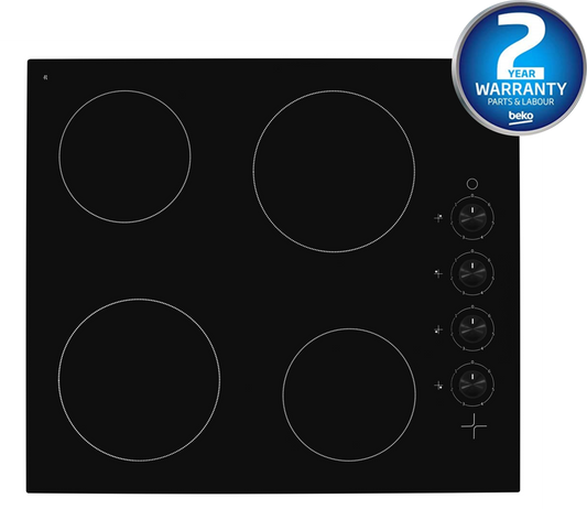 60cm Built-In Electric Ceramic Hob in Black Glass | HIC64102