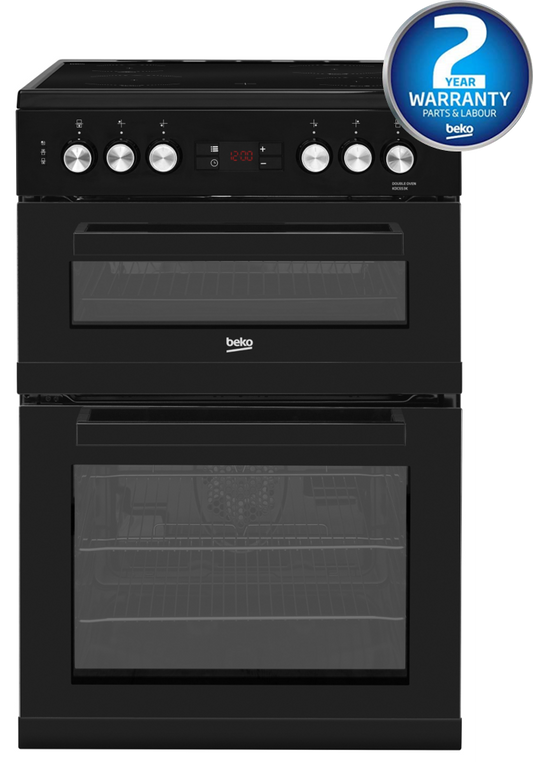 60cm Double Oven Electric Cooker | Black | KDC653K | More Colour Options