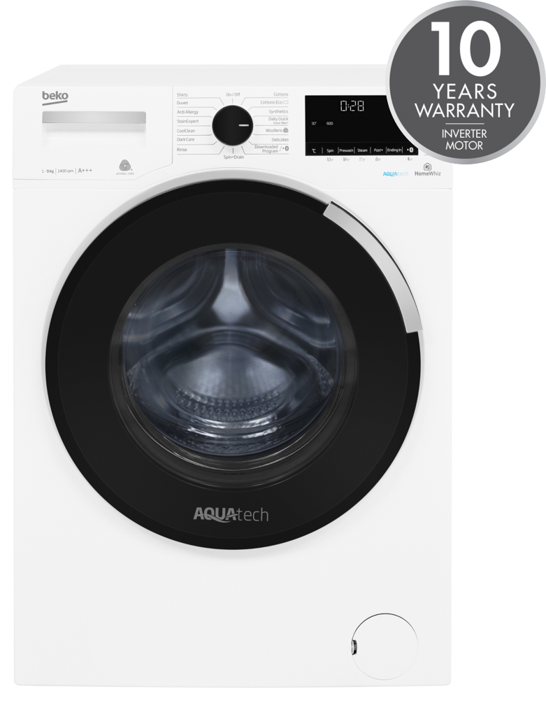 9kg, 1400rpm AquaTech Washing Machine in White | WY940P44EW | More Colour Options