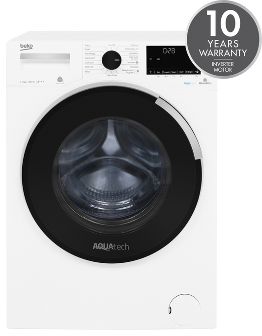 9kg, 1400rpm AquaTech Washing Machine in White | WY940P44EW | More Colour Options