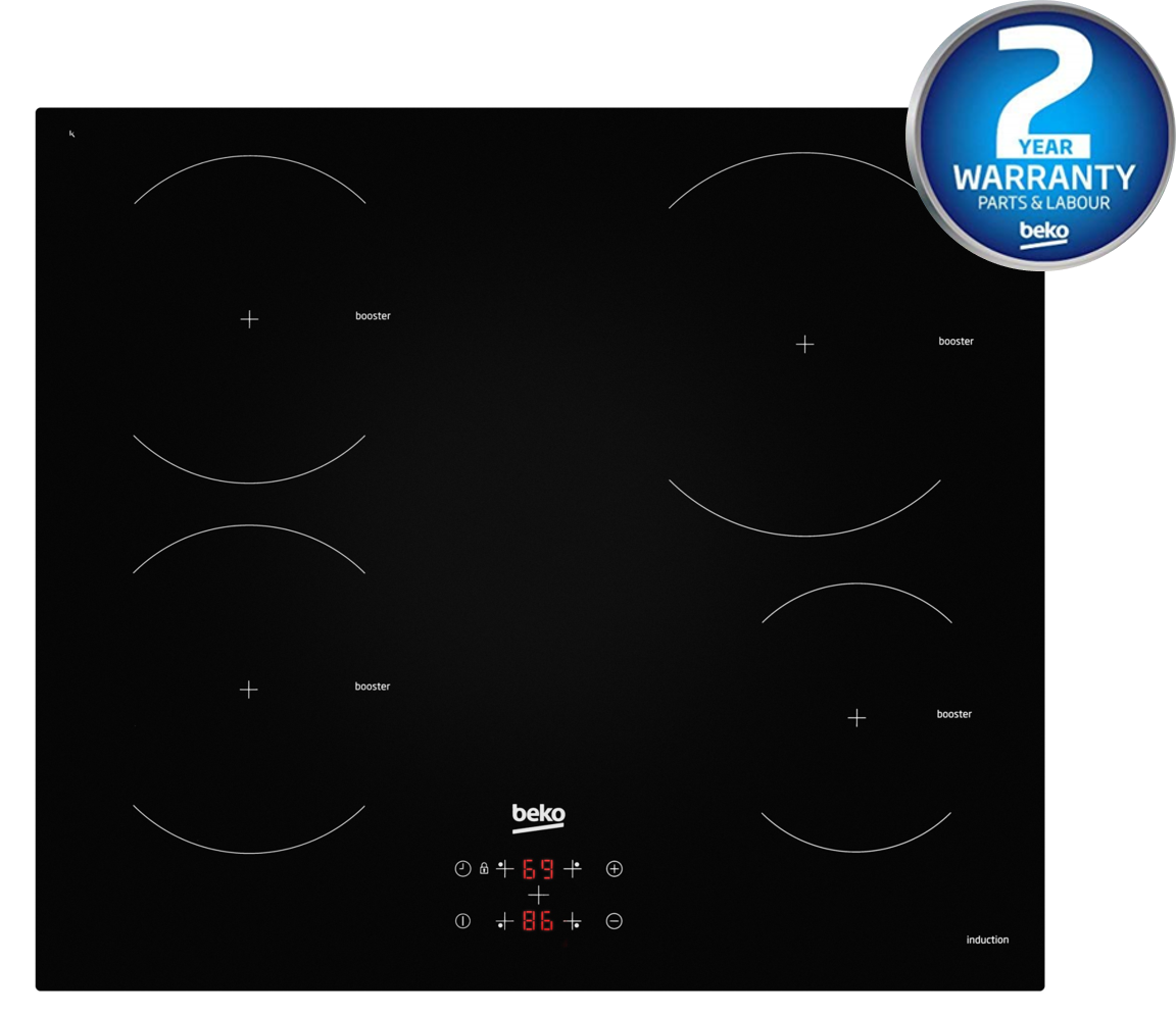 60cm Built-In Induction Hob in Black Glass | HII64400MT