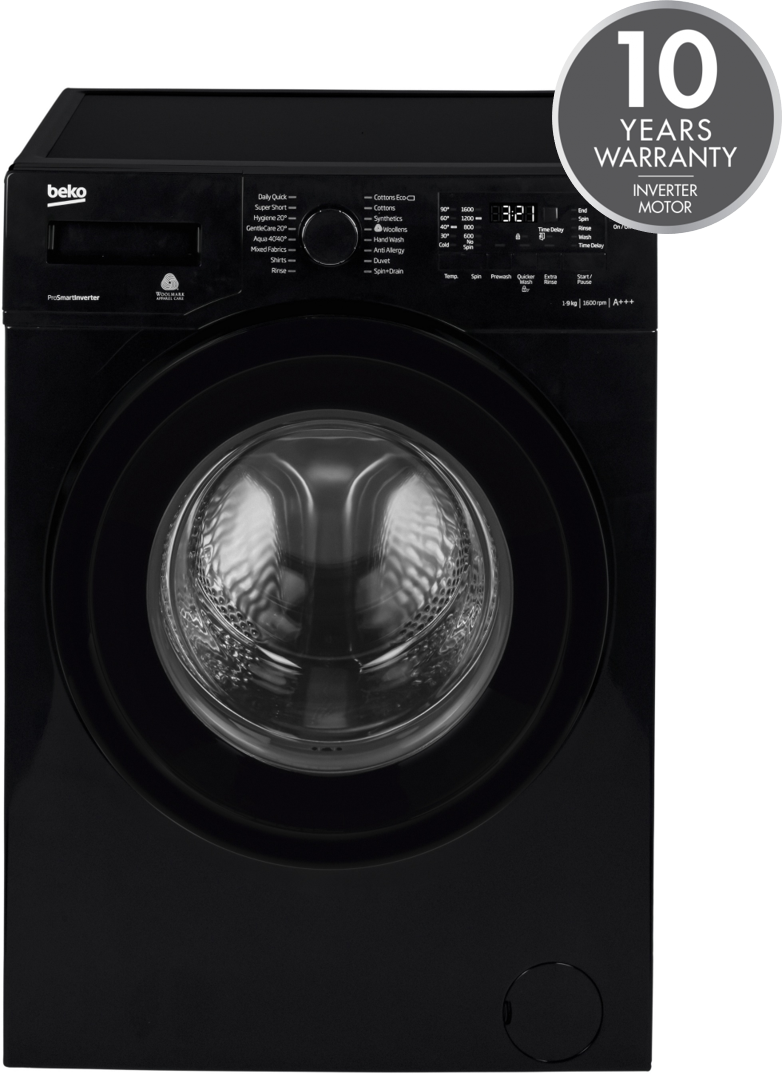 9kg, 1600rpm Washing Machine in Black | WB963446B | More Colour Options