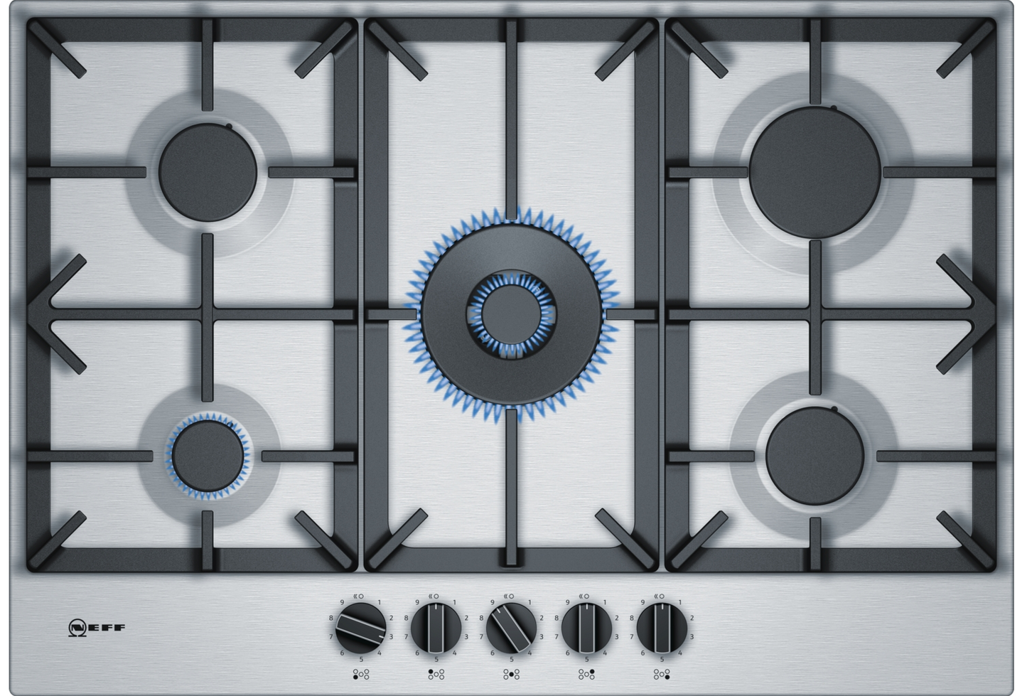 75cm Gas Hob with FlameSelect in S/Steel | T27DS59N0