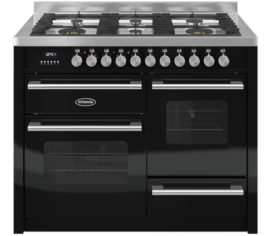 110cm Range Cooker, XG DELPHI, 6 Burners | Black | RC-11XGG-DE-K