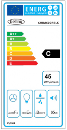 60cm Chimney Hood | Black | CHIM600RBLK