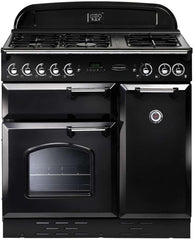 Classic 90cm Dual Fuel Range Cooker | Black/Chrome | CLAS90DFFBL/C