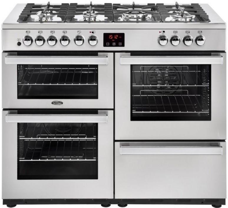 110cm 'Cookcenter' Dual Fuel Range Cooker | Stainless Steel | 110DFTPROFSTA