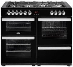 110cm 'Cookcenter' Dual Fuel Range Cooker | Black | 110DFTBLK