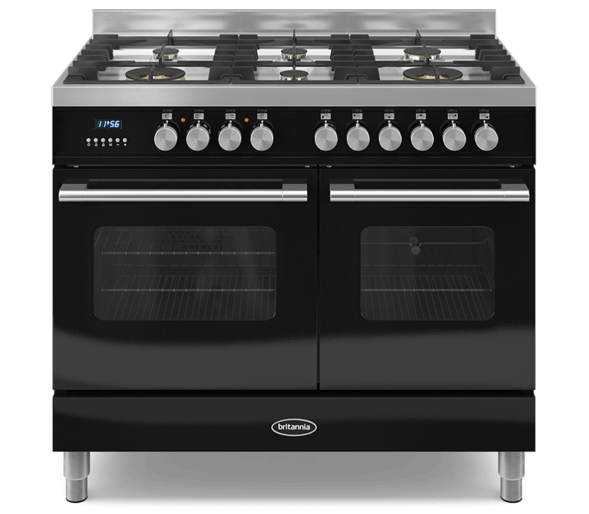100cm Range Cooker, TWIN DELPHI, 6 Burner | Black | RC-10TG-DEl-K
