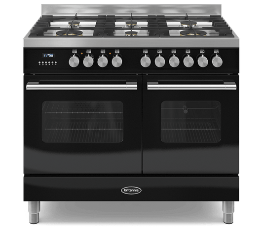 100cm Range Cooker, TWIN DELPHI, 6 Burner | Black | RC-10TG-DEl-K