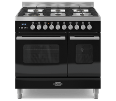 90cm Range Cooker, TWIN DELPHI, 6 Burners | Black | RC-9TG-DE-K