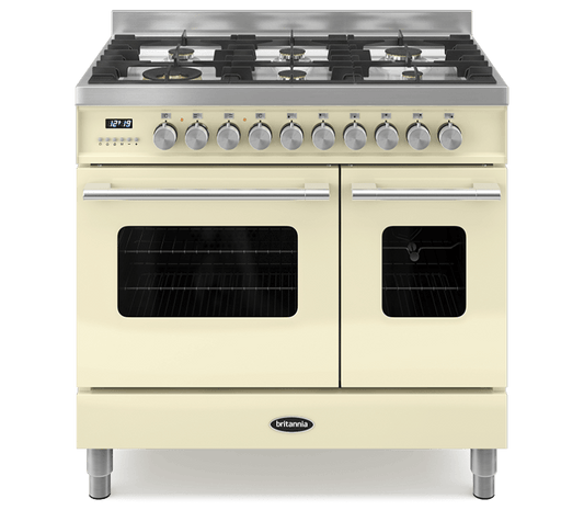 90cm Range Cooker, TWIN DELPHI, 6 Burners | Cream | RC-9TG-DE-CR
