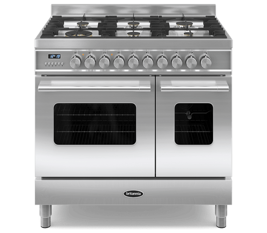 90cm Range Cooker, TWIN DELPHI, 6 Burners | Stainless Steel | RC-9TG-DE-SS