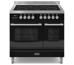 90cm Range Cooker, TWIN DELPHI, 5 Induction Zones | Black | RC-9TI-DE-K