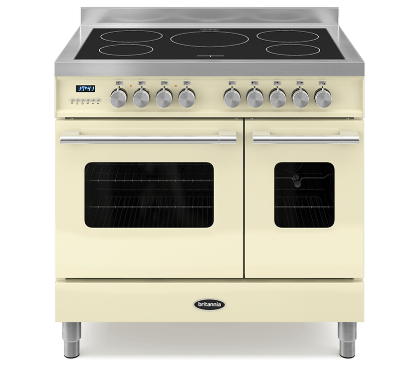 90cm Range Cooker, TWIN DELPHI, 5 Induction Zones | Cream | RC-9TI-DE-CR