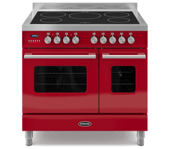 90cm Range Cooker, TWIN DELPHI, 5 Induction Zones | Red | RC-9TI-DE-RED