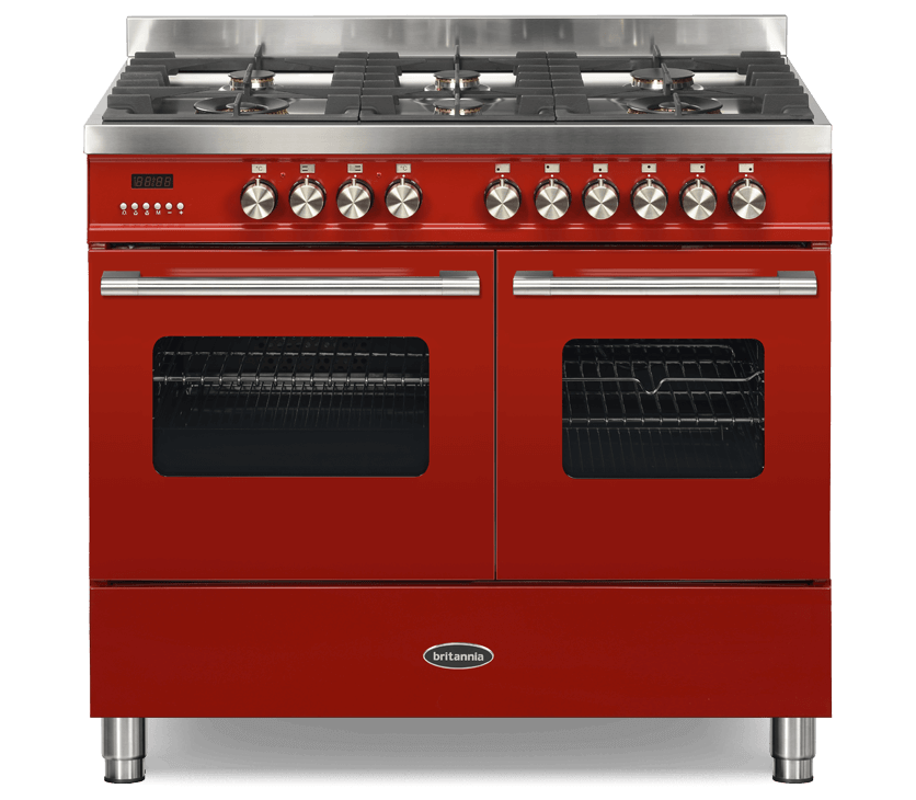 100cm Range Cooker, TWIN DELPHI, 6 Burner | Red | RC-10TG-DEl-RED