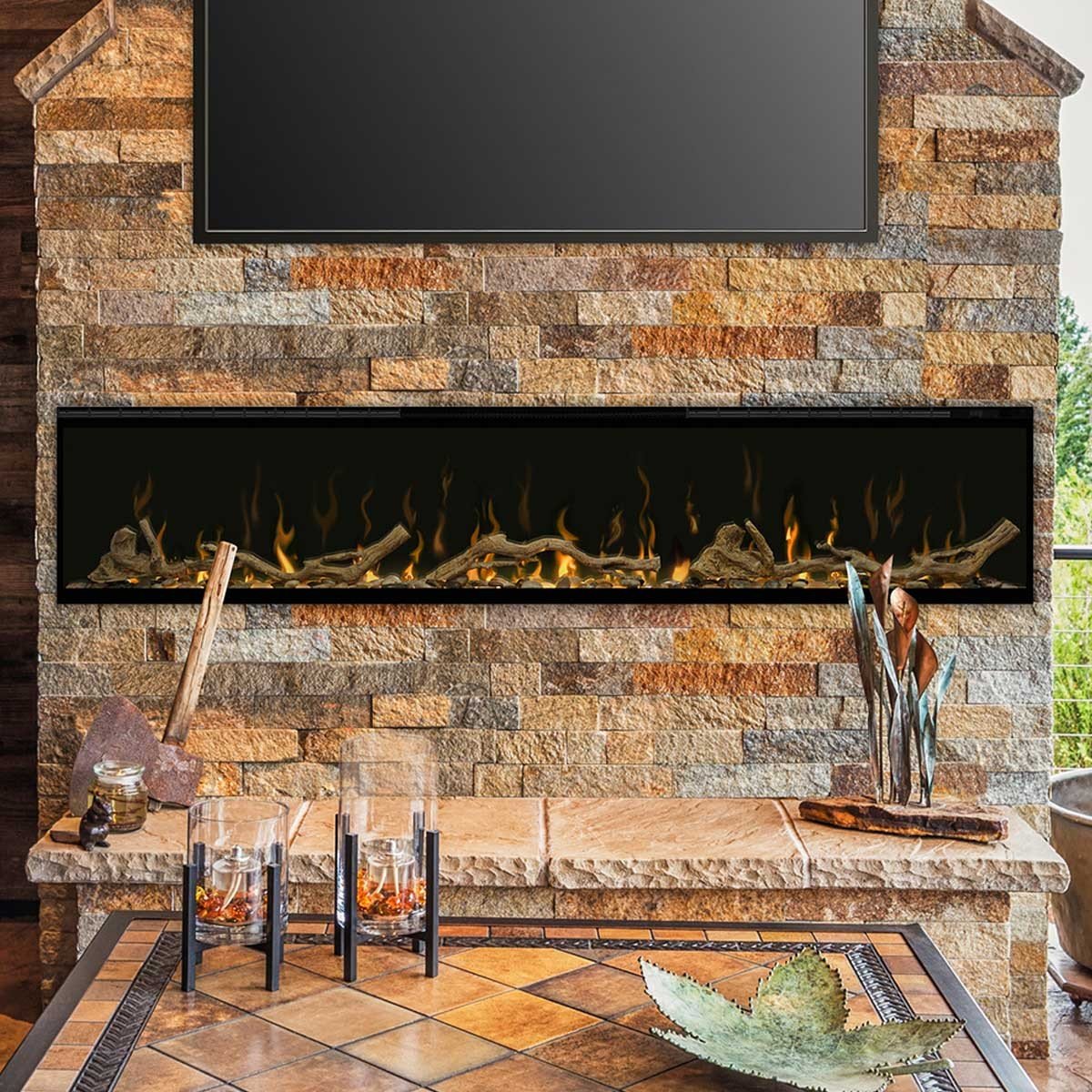 Driftwood / River Rock Fuel Bed Accessory For 74" Ignite | LF74DWS-KIT