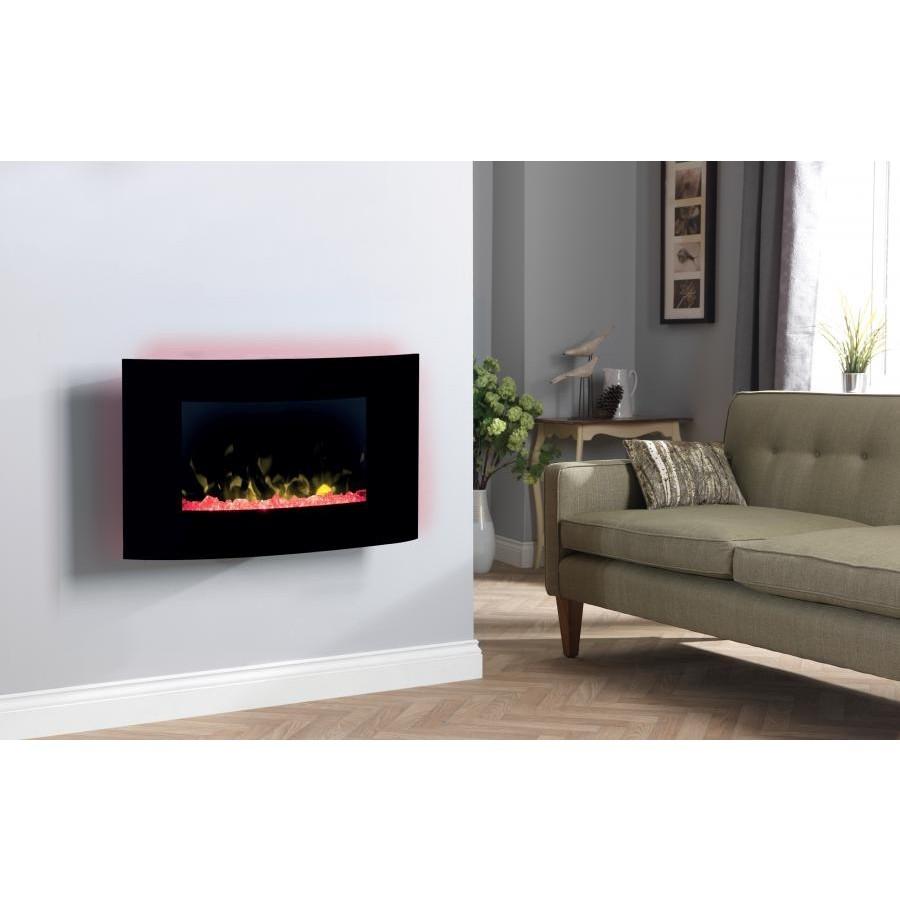 Artesia Black Glass Wall Fire | ART20